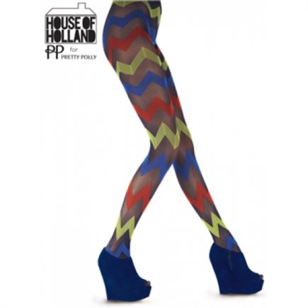 House of Holland Zig Zag Tights Side View