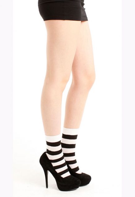 Tiffany Quinn Pixie Striped Black and White Ankle Socks